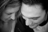 Young couple with serene expression